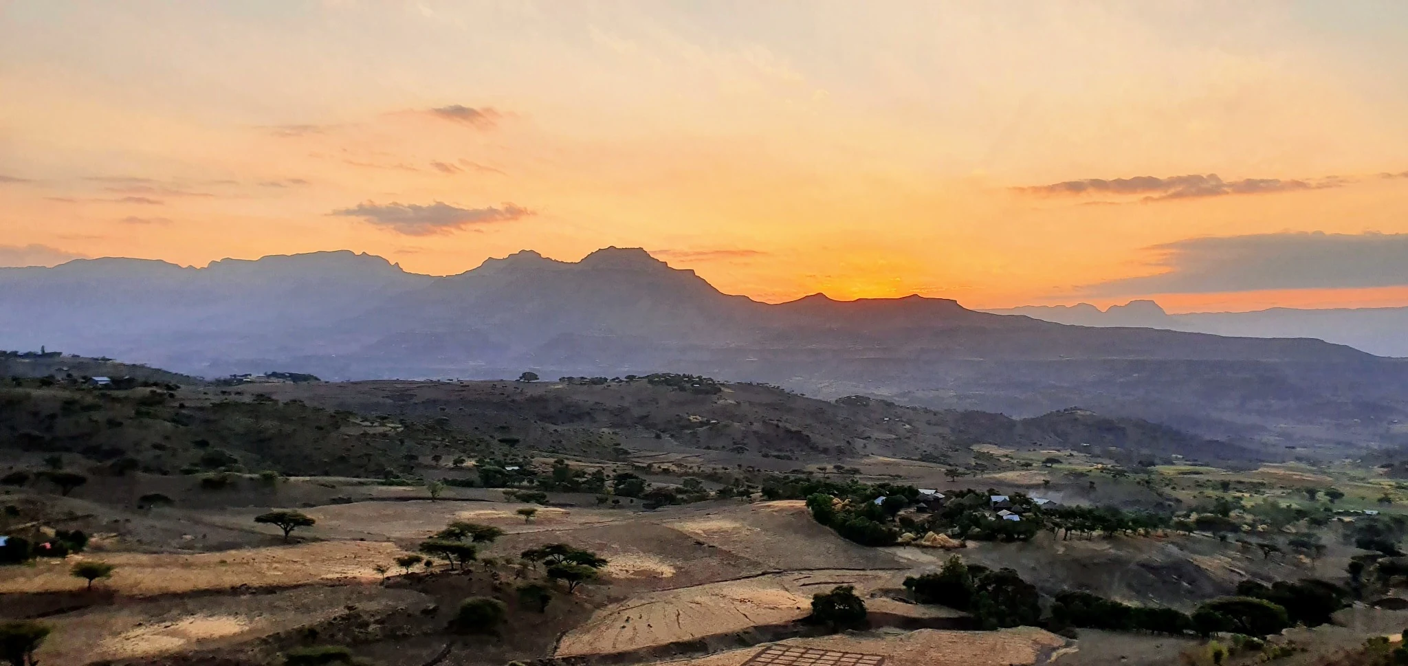 Walkers in the Ethiopian highlands